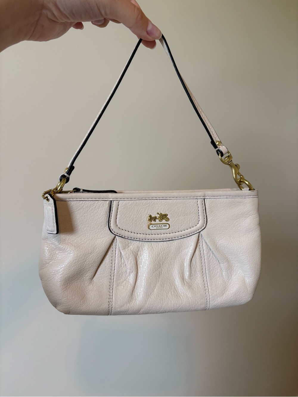 Coach leather wristlet/mini shoulder bag
